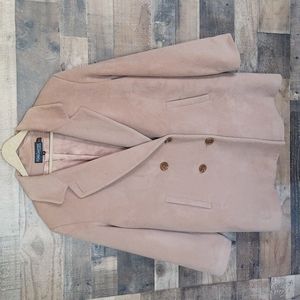 VTG Forecaster Of Boston 100% Lambswool Tan Double- breasted Coat sz 16 Women